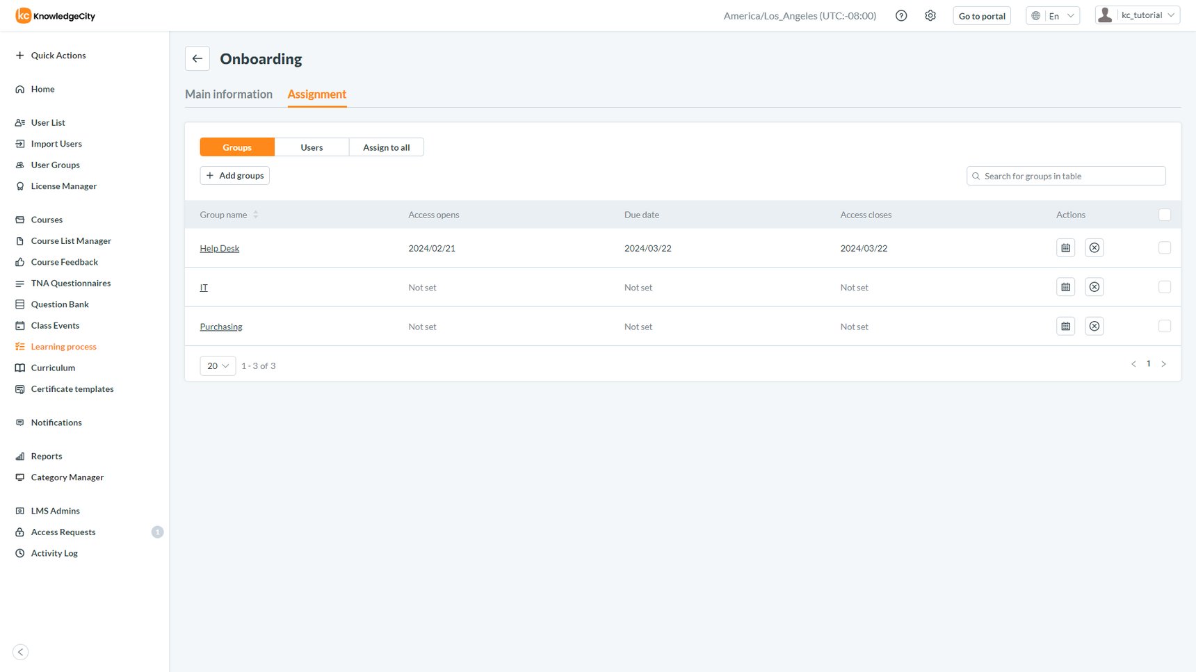 Learning process - Overview
