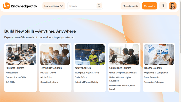 An example illustration of the homepage of a KnowledgeCity demo portal.