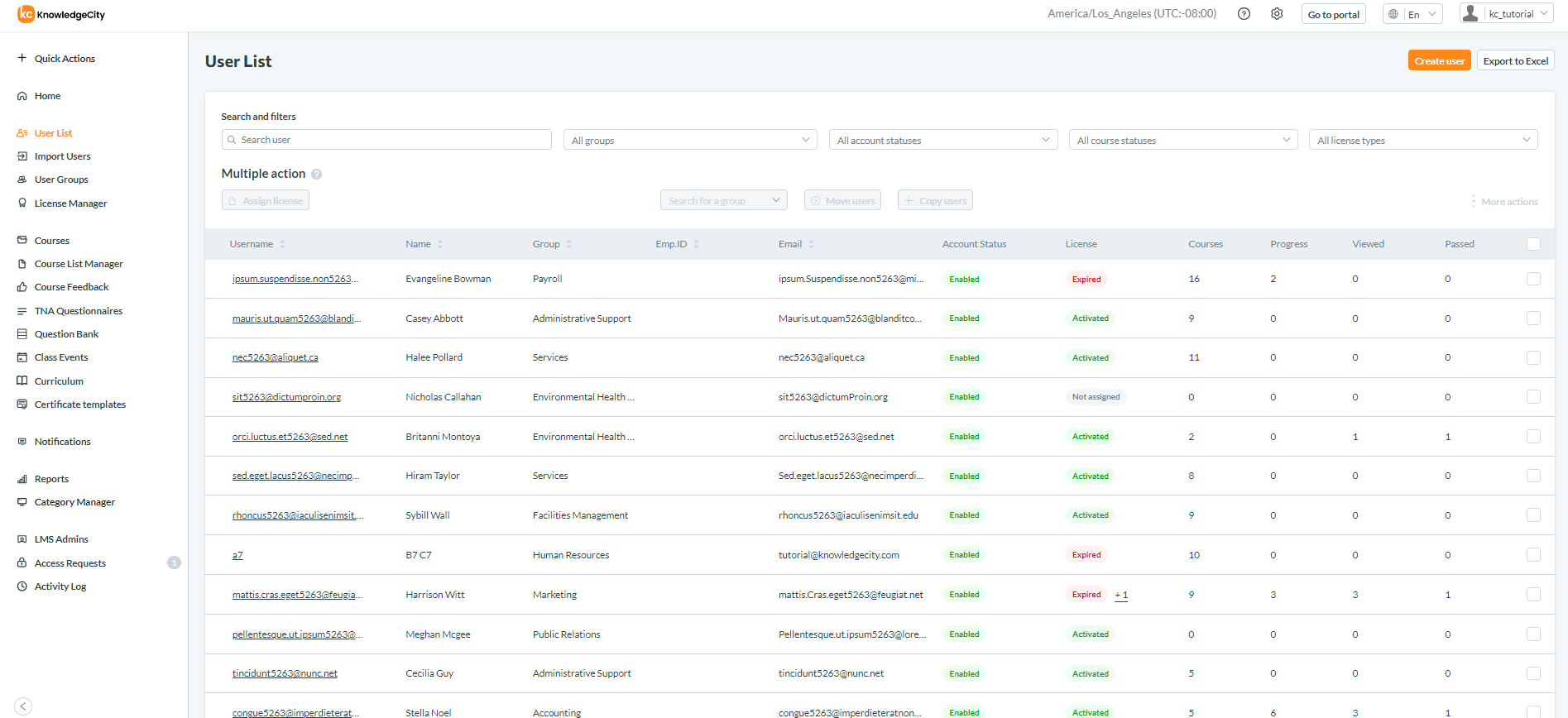 Understanding and Navigating the User List